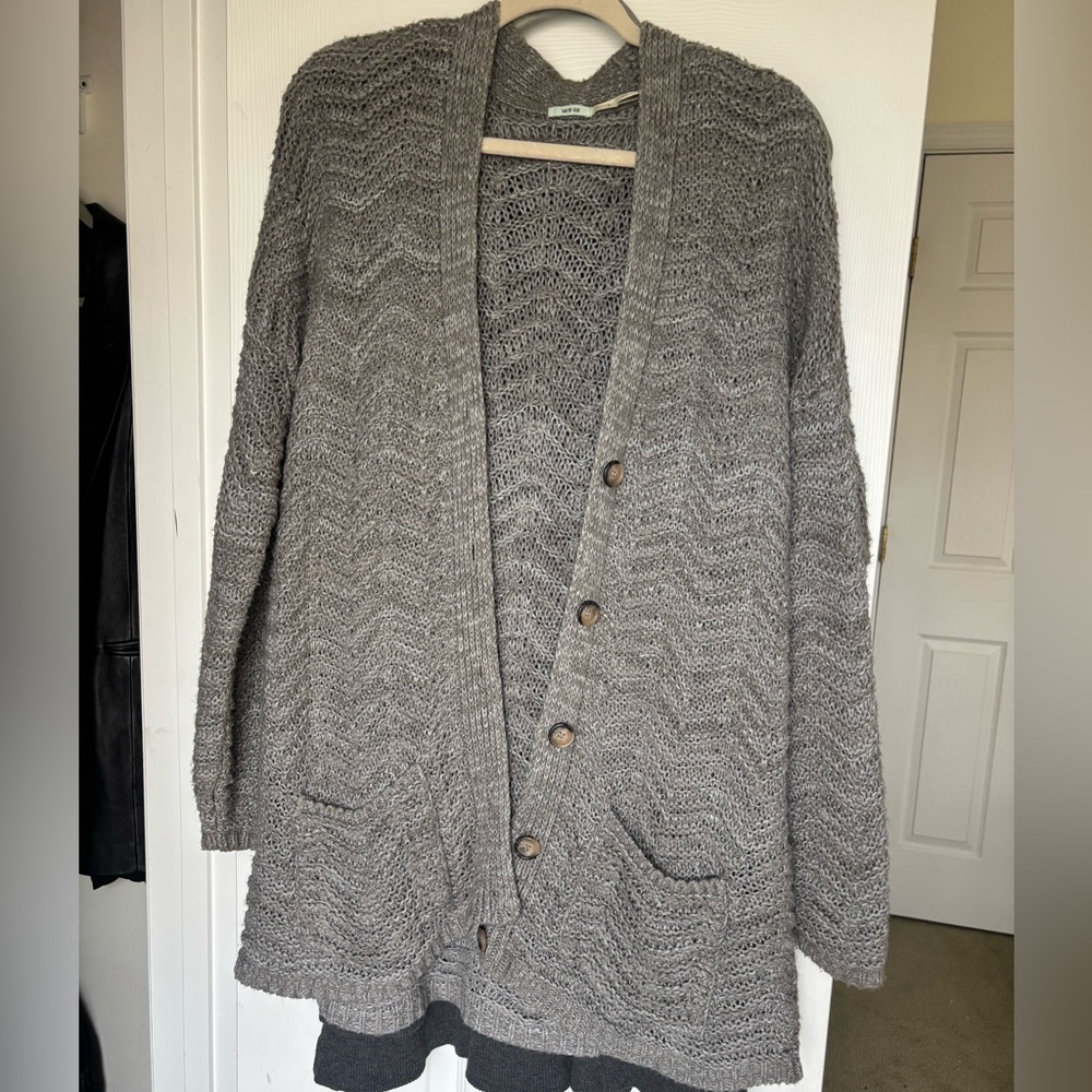 Cozy Gray Knit Cardigan